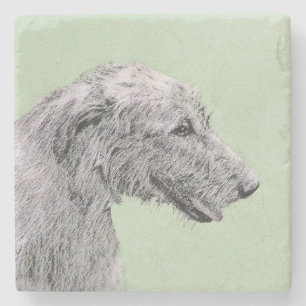 Irish Wolfhound-schilderij - Cute Original Dog Art Stenen Onderzetter