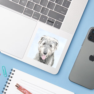 Irish Wolfhound-schilderij - Cute Original Dog Art Sticker