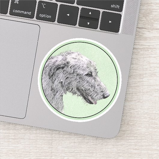 Irish Wolfhound-schilderij - Cute Original Dog Art Sticker (Detail)