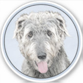 Irish Wolfhound-schilderij - Cute Original Dog Art Sticker (Voorkant)