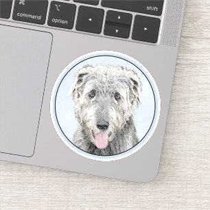 Irish Wolfhound-schilderij - Cute Original Dog Art Sticker