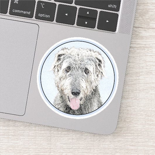 Irish Wolfhound-schilderij - Cute Original Dog Art Sticker (Detail)