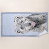 Irish Wolfhound-schilderij - Cute Original Dog Art Strandlaken (Voorkant)