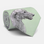 Irish Wolfhound-schilderij - Cute Original Dog Art Stropdas (Opgerold)