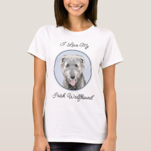 Irish Wolfhound-schilderij - Cute Original Dog Art T-shirt