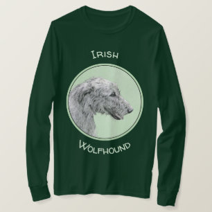 Irish Wolfhound-schilderij - Cute Original Dog Art T-shirt