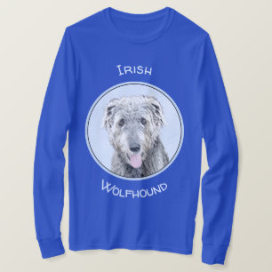 Irish Wolfhound-schilderij - Cute Original Dog Art T-shirt