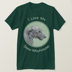 Irish Wolfhound-schilderij - Cute Original Dog Art T-shirt