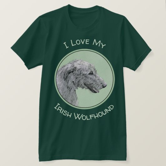 Irish Wolfhound-schilderij - Cute Original Dog Art T-shirt (Design voorkant)