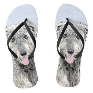 Irish Wolfhound-schilderij - Cute Original Dog Art Teenslippers