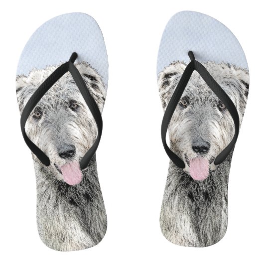 Irish Wolfhound-schilderij - Cute Original Dog Art Teenslippers (Voetbed)