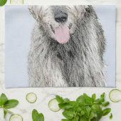 Irish Wolfhound-schilderij - Cute Original Dog Art Theedoek (Gevouwen)