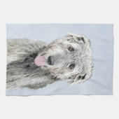 Irish Wolfhound-schilderij - Cute Original Dog Art Theedoek (Horizontaal)