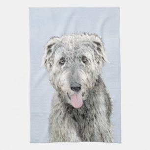Irish Wolfhound-schilderij - Cute Original Dog Art Theedoek