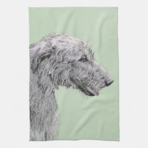 Irish Wolfhound-schilderij - Cute Original Dog Art Theedoek