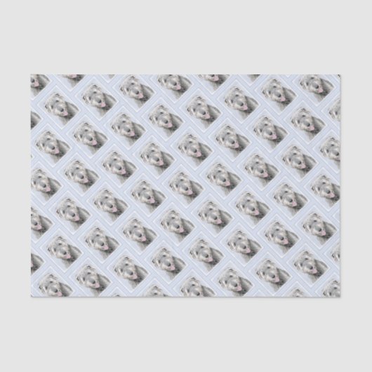 Irish Wolfhound-schilderij - Cute Original Dog Art Tissuepapier (Voorkant)