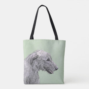 Irish Wolfhound-schilderij - Cute Original Dog Art Tote Bag