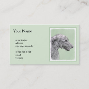 Irish Wolfhound-schilderij - Cute Original Dog Art Visitekaartje
