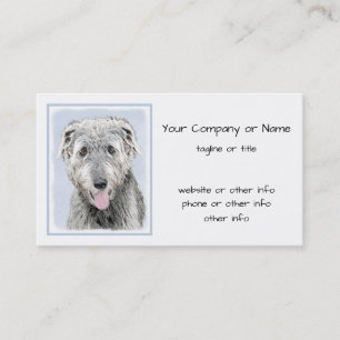 Irish Wolfhound-schilderij - Cute Original Dog Art Visitekaartje