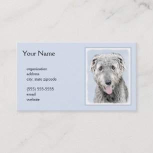 Irish Wolfhound-schilderij - Cute Original Dog Art Visitekaartje