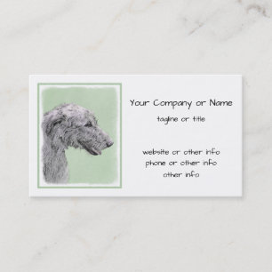 Irish Wolfhound-schilderij - Cute Original Dog Art Visitekaartje