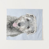 Irish Wolfhound-schilderij - Cute Original Dog Art Wandkleed (Voorkant (horizontaal))