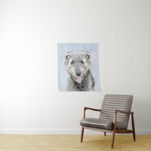 Irish Wolfhound-schilderij - Cute Original Dog Art Wandkleed (In situ)