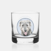Irish Wolfhound-schilderij - Cute Original Dog Art Whisky Glas (Voorkant)