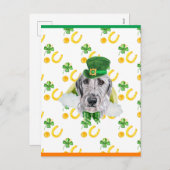 Irish Wolfhound Shamrock St. Patricks Day Feestdagenkaart (Voorkant / Achterkant)
