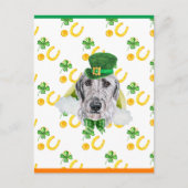 Irish Wolfhound Shamrock St. Patricks Day Feestdagenkaart (Voorkant)