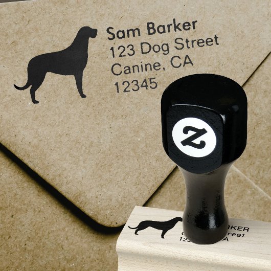 Irish Wolfhound Silhouette retouradres Rubberstempel