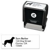 Irish Wolfhound Silhouette retouradres Zelfinktende Stempel (In situ)