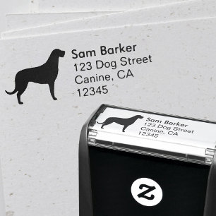 Irish Wolfhound Silhouette Return Address Zelfinktende Stempel