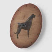 Irish Wolfhound Silhouette Rustic Grote Klok (Hoek)