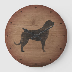 Irish Wolfhound Silhouette Rustic Grote Klok