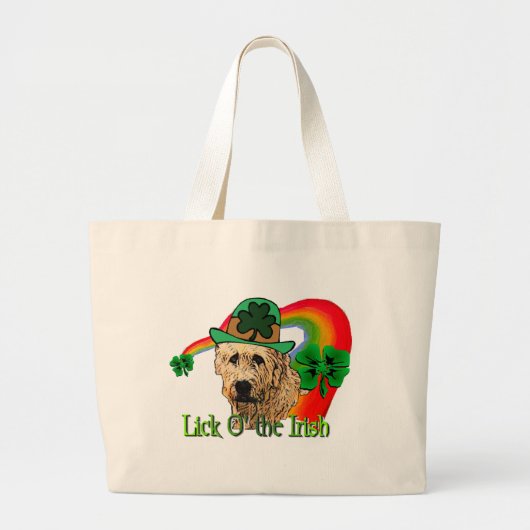 Irish Wolfhound St Patricks Grote Tote Bag (Voorkant)