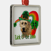 Irish Wolfhound St Patricks Metalen Ornament (Rechts)