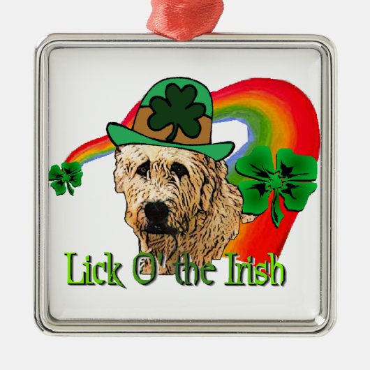 Irish Wolfhound St Patricks Metalen Ornament (Voorkant)