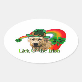 Irish Wolfhound St Patricks Ovale Sticker