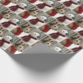 Irish Wolfhound Staring at a Snowman Cadeaupapier (Hoek)