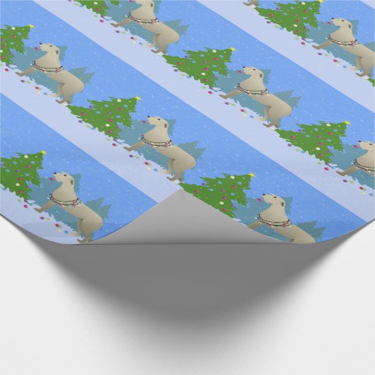 Irish Wolfhound ter decoratie van een kerstboombos Cadeaupapier (Hoek)