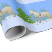 Irish Wolfhound ter decoratie van een kerstboombos Cadeaupapier (Rol Hoek)