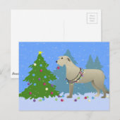 Irish Wolfhound ter decoratie van een kerstboombos Feestdagenkaart (Voorkant / Achterkant)