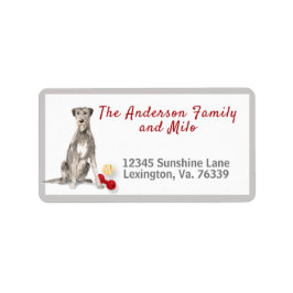 Irish Wolfhound Toys Home Return Address Etiket