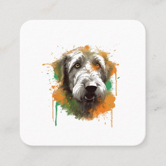 Irish Wolfhound Vierkante Visitekaartje (Voorkant)