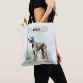 Irish Wolfhound Watercolor Personalized Dog Tote Bag (Dichtbij)
