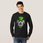 Irish Wolfhound With Green Hat Neckerchief St Patr T-shirt (Voorkant volledig)