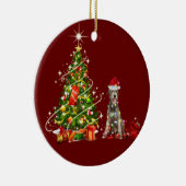 Irish wolfhound With Hat Scaft Christmas Keramisch Ornament (Rechts)