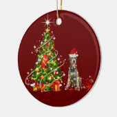 Irish wolfhound With Hat Scaft Christmas Keramisch Ornament (Links)