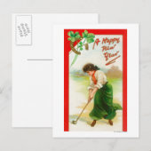 Irish Woman Over Hit Golfball Briefkaart (Voorkant / Achterkant)